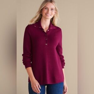 Soft Surroundings Super Soft Long Sleeve‎ Pullover in Burgundy Size Large EUC!